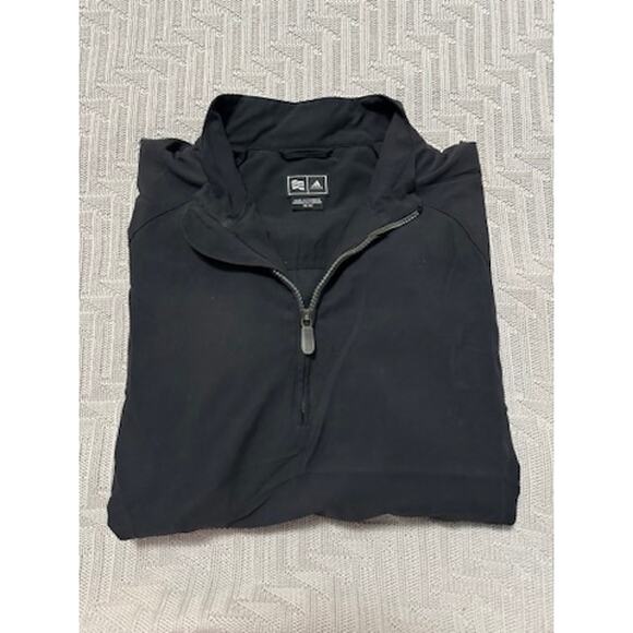Adidas black windbreaker quarter zip pullover size M - Picture 1 of 7